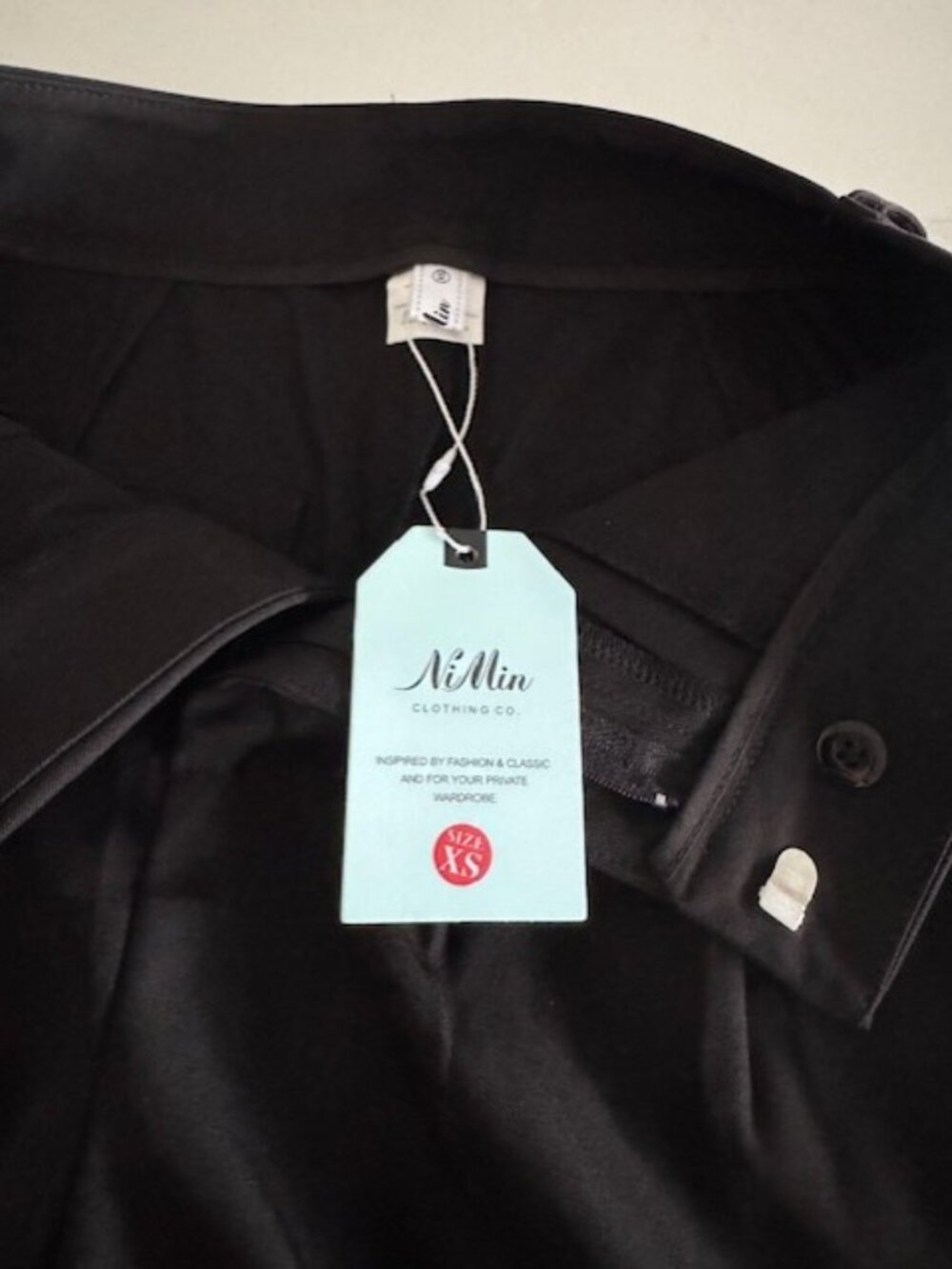 *NWT* NIMIN Women's High Waisted Pleated Trousers with Pockets - Black XS